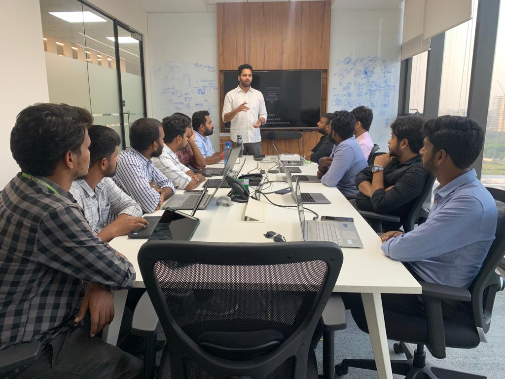 Team meeting in the conference room