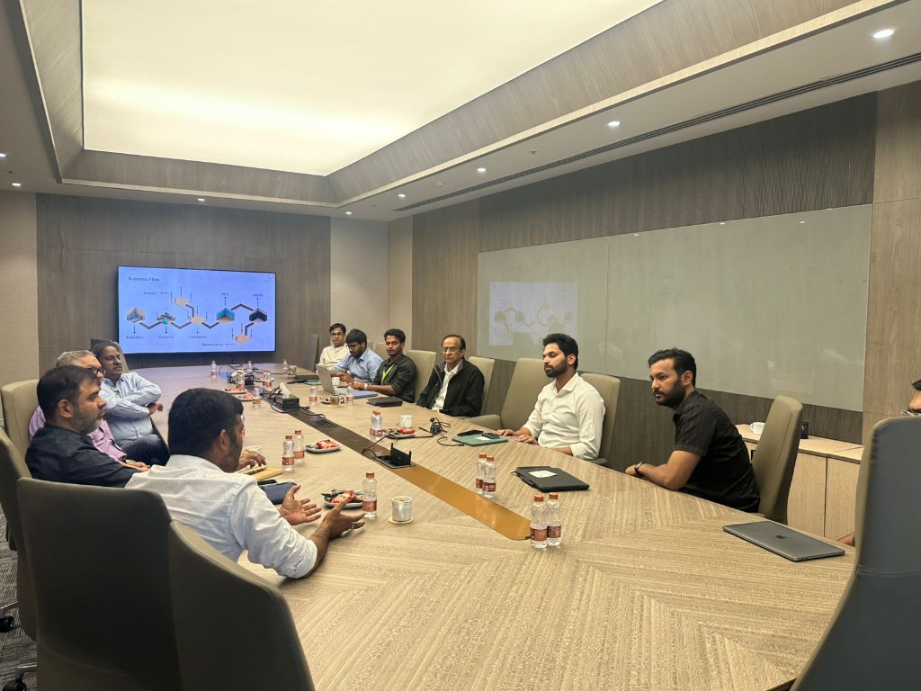 Team meeting with business flow presentation